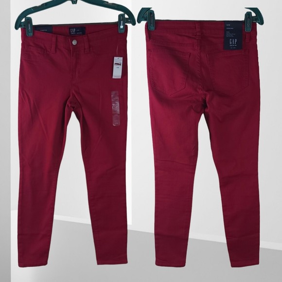 GAP SLIM SKINNY JEANS jeggings CITY crop‎ capri raspberry fuschia 0/25 - Picture 1 of 5
